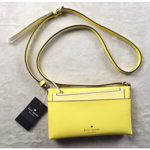 KATE SPADE Crossbody Purse Bag Sadie Saffiano Leather Yellow Top Zip NWT